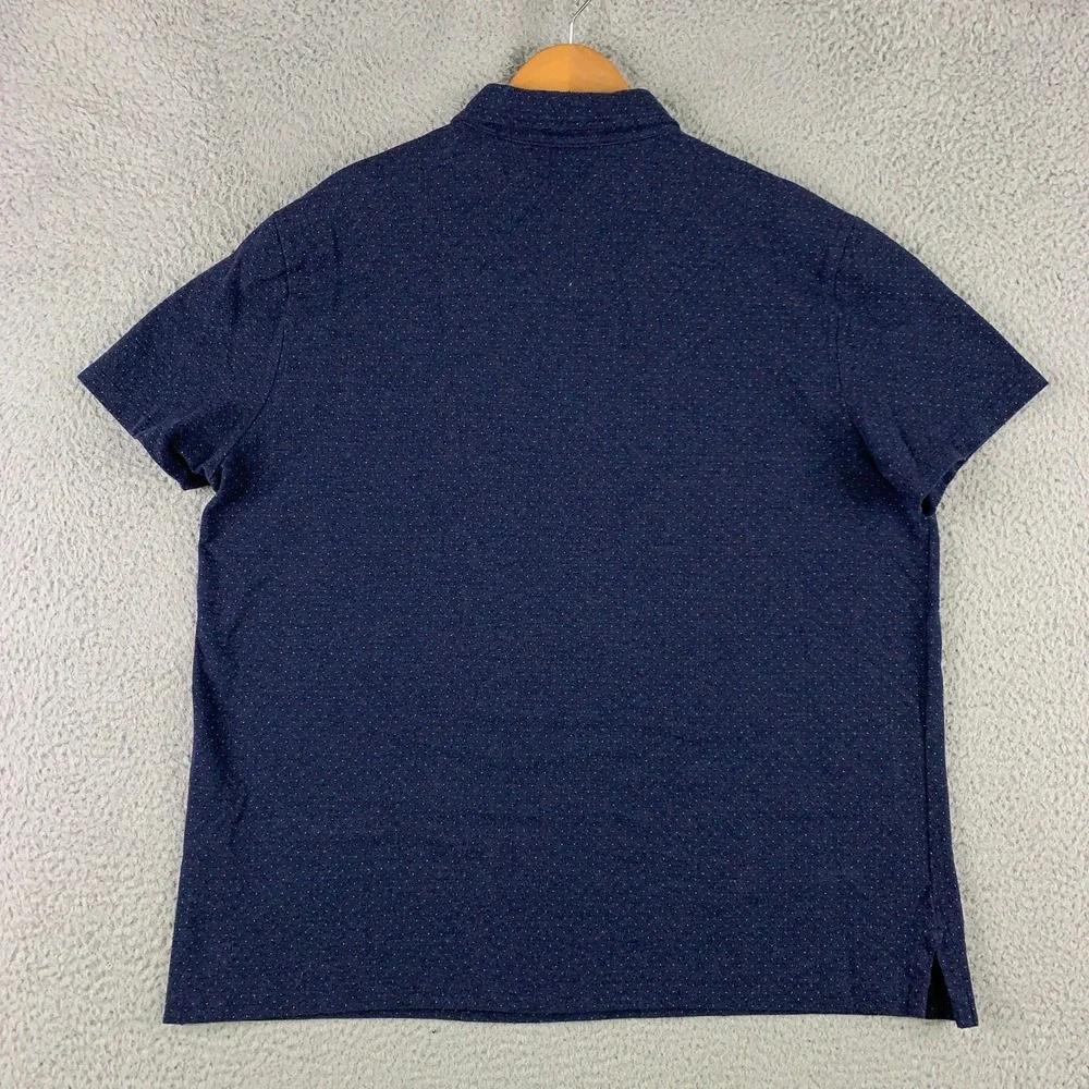 Polo Ralph Lauren Polo Shirt Mens XL Micro-Dot Blue Custom Slim Fit Short Sleeve